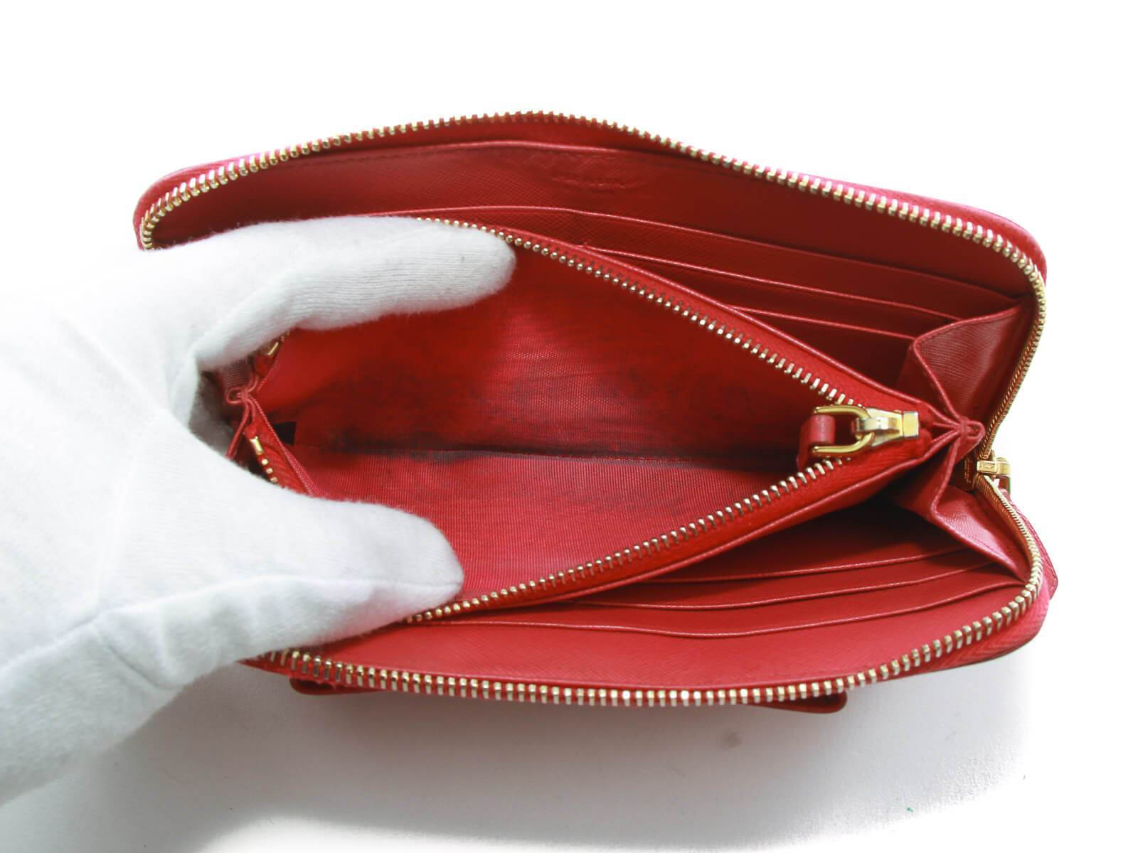 Prada Zippy Bow Wallet  Pink leather wallet, Prada wallet on
