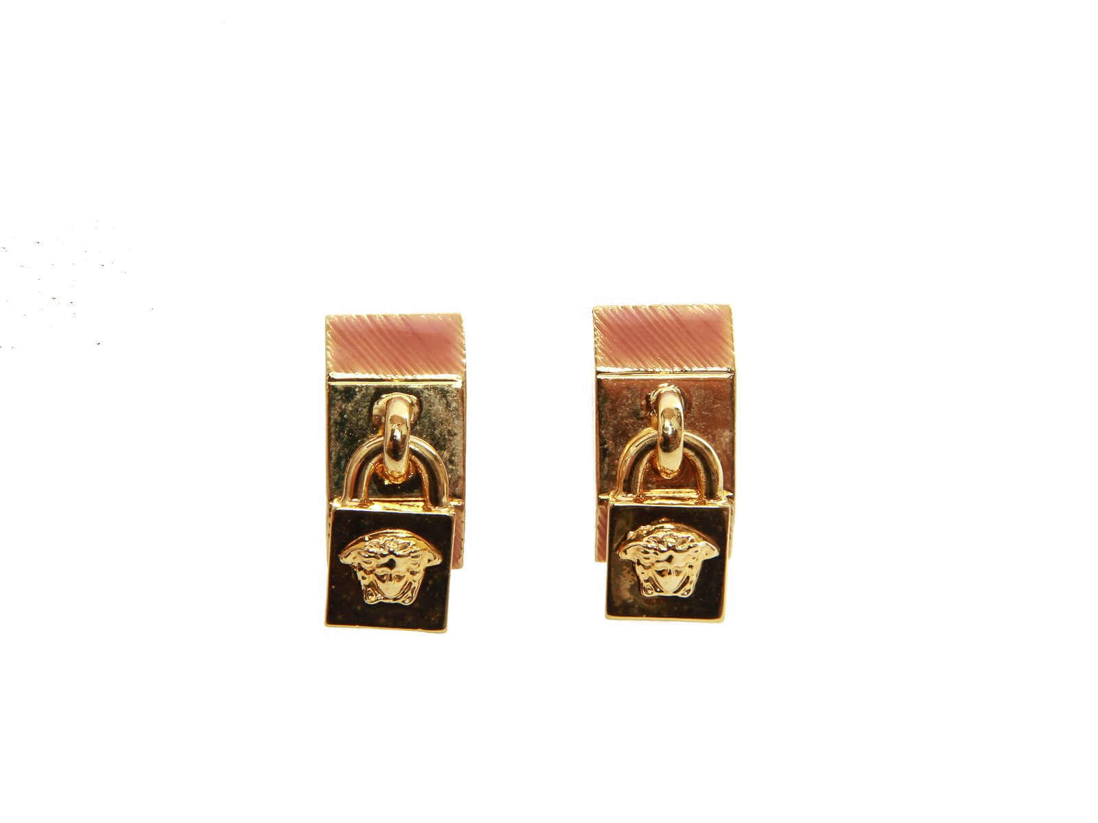 Authentic Gianni Versace Medusa face clip on Gold-tone earrings