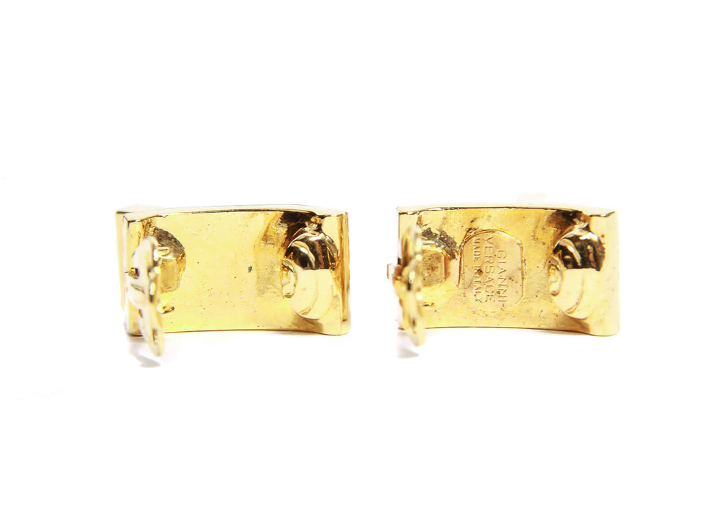 Authentic Gianni Versace Medusa face clip on Gold-tone earrings