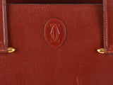 Authentic Must De Cartier Bordeaux leather tote bag