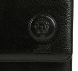 Authentic Versace Black leather large soft briefcase bag
