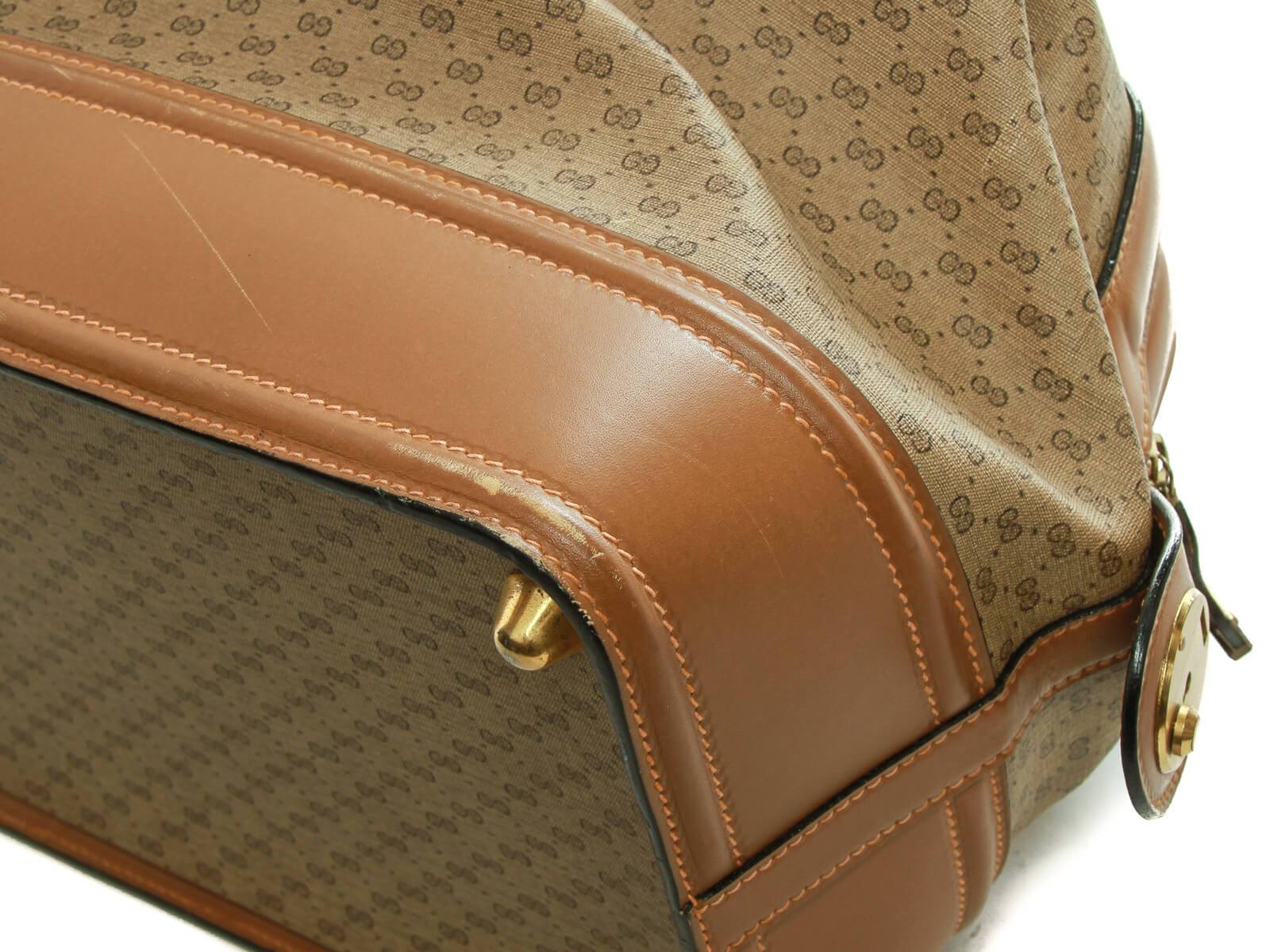 VTG🔥 GUCCI Doctor Bag Brown Monogram Leather Lite Travel Carry ON Supreme  Web