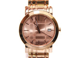 Authentic Burberry men’s Rose Gold-tone signature plaid dial watch BU1894