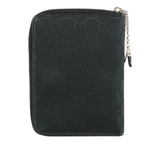 Authentic Gucci Black GG monogram canvas zip around agenda notebook
