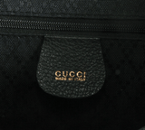 Authentic Gucci Vintage Black Leather & Bamboo MM Backpack