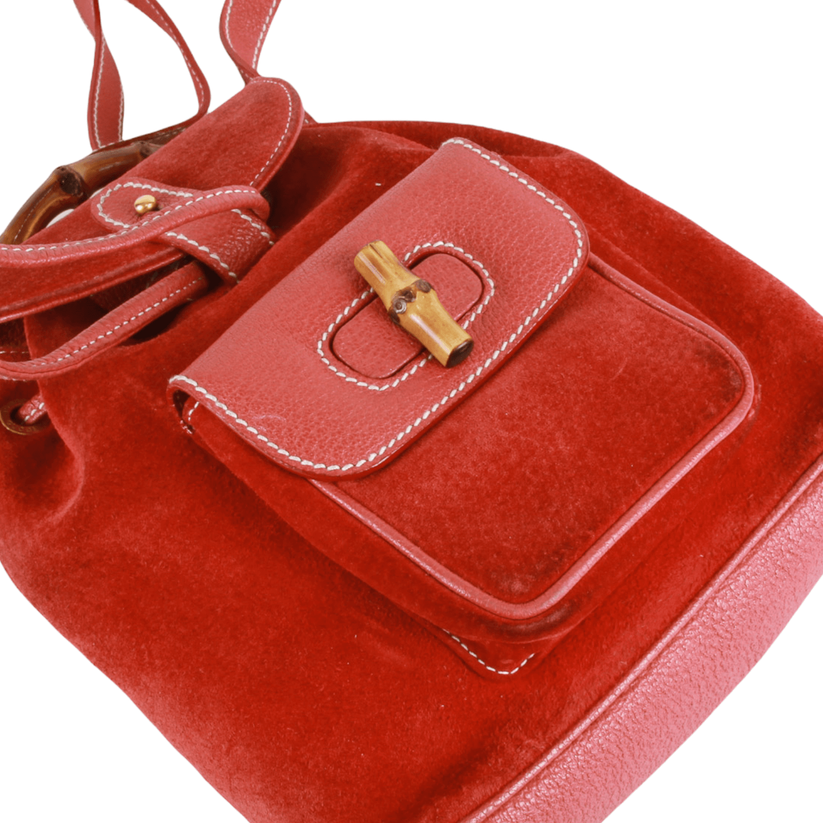 Vintage Gucci red pig suede leather backpack with bamboo trimmings. An –  eNdApPi ***where you can find your favorite designer  vintages..authentic, affordable, and lovable.