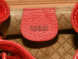 Authentic Gucci Vintage Red Suede Leather & Bamboo Mini Backpack