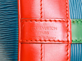 Authentic Louis Vuitton Epi Tri-Color Noe Red Blue Green