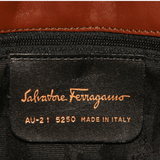 Authentic Salvatore Ferragamo Tiered Brown Grosgrain cross body bag