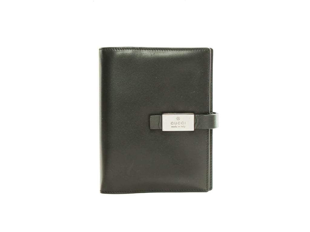 Authentic Gucci Black Leather Agenda Notebook