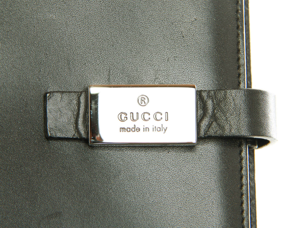 Authentic Gucci Black Leather Agenda Notebook