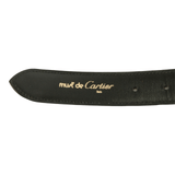 Authentic Cartier smooth Black leather Ladies Belt