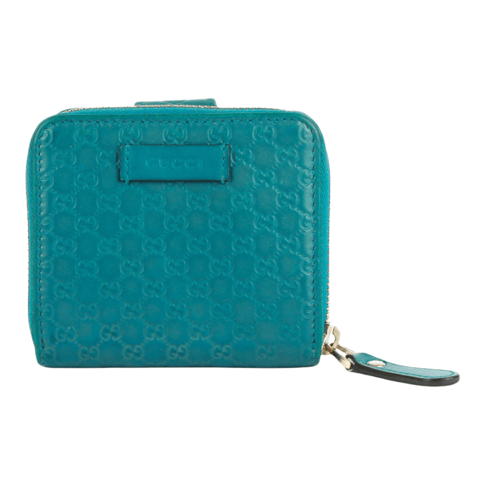 Authentic Gucci Turquoise Leather Compact Wallet