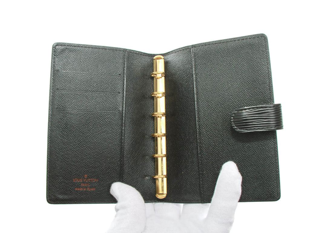 Authentic Louis Vuitton Epi Black Agenda PM notebook