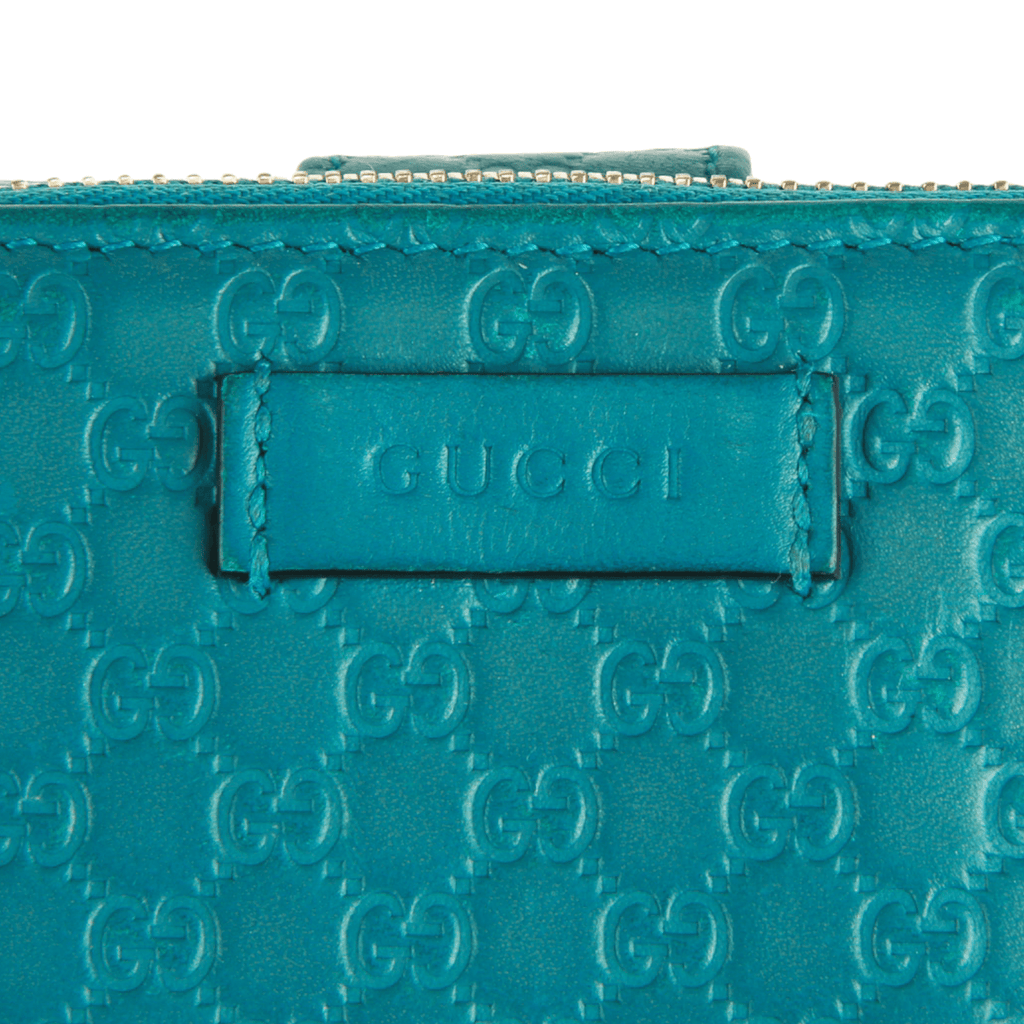 Authentic Gucci Turquoise Leather Compact Wallet