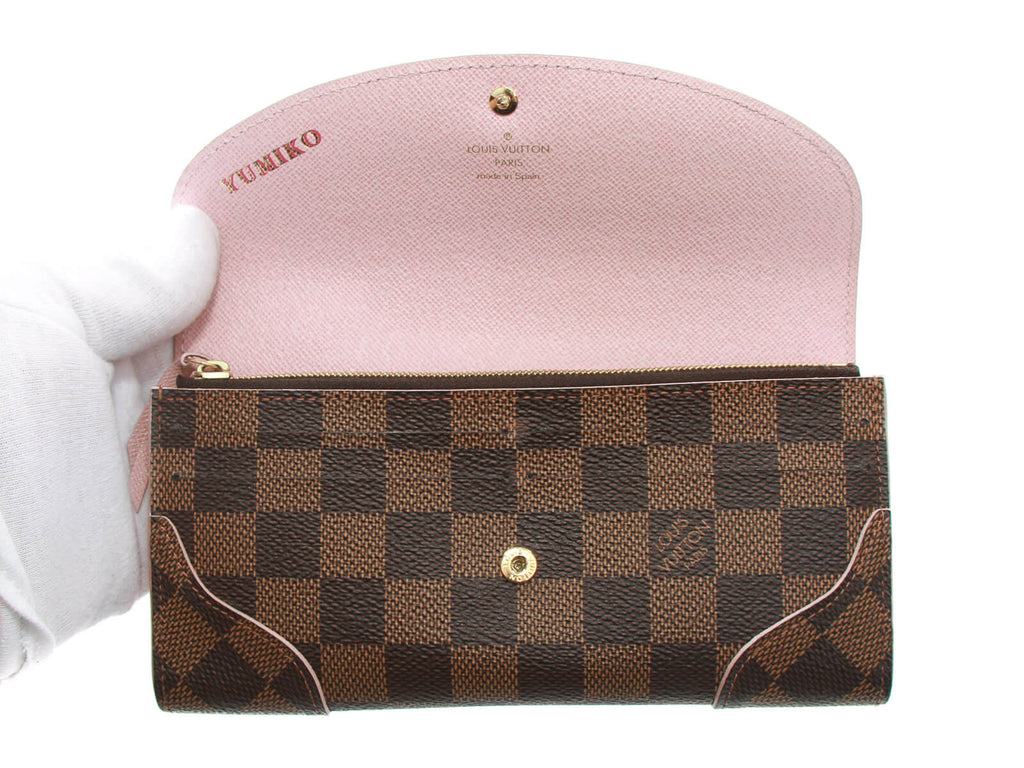 Authentic Louis Vuitton Damier Portefeuille Caissa Rose Bifold Wallet N61227