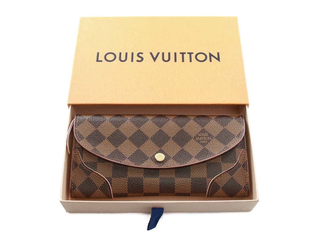 Authentic Louis Vuitton Damier Portefeuille Caissa Rose Bifold Wallet N61227