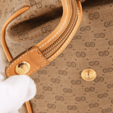 Authentic Old Gucci Monogram canvas & leather shoulder bag