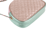 Authentic Gucci Quilted Metallic Leather Trapuntata Mini Crossbody Bag