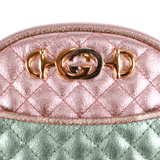 Authentic Gucci Quilted Metallic Leather Trapuntata Mini Crossbody Bag