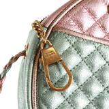 Authentic Gucci Quilted Metallic Leather Trapuntata Mini Crossbody Bag