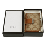 Authentic Gucci Monogram Canvas & Brown leather card case