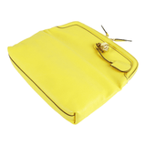 Authentic Alexander McQueen Yellow Leather Skull clutch handbag
