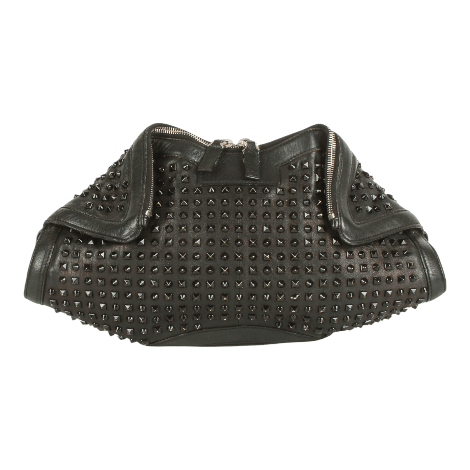Deux Lux, Bags, Black Leather Studded Clutch