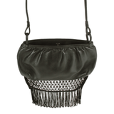 Authentic Alexander Mcqueen Flower Embroidered Fringe Bag