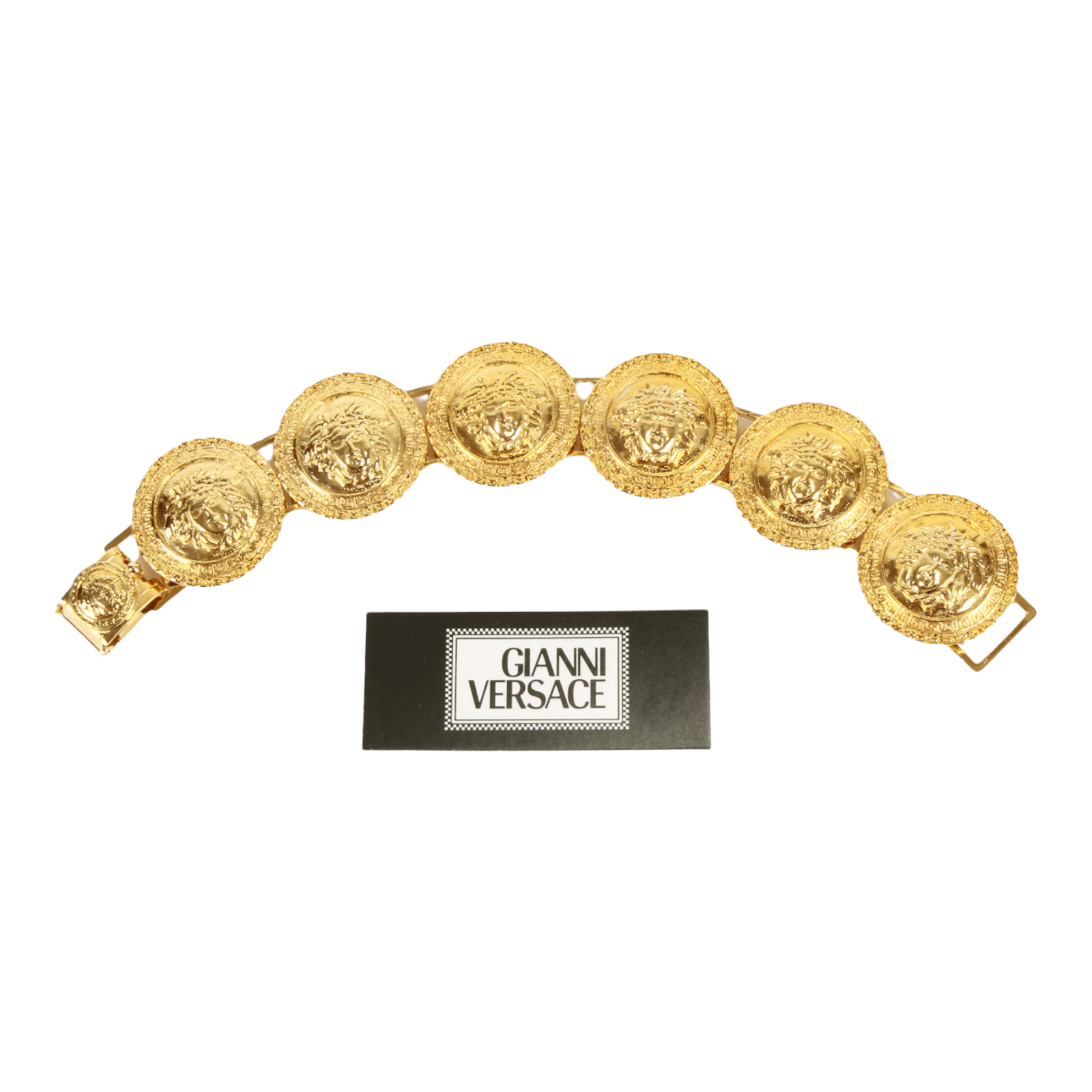 GIANNI VERSACE 18K Gold Medusa Coin Charm Bracelet #002 Limited Edition  120grams