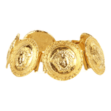 Authentic Gianni Versace Gold-tone Medusa coin bracelet