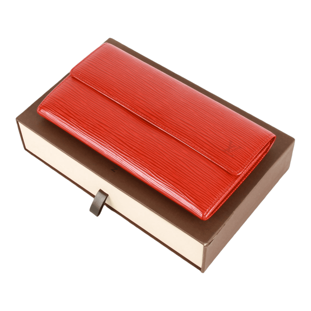 Authentic Louis Vuitton Epi leather Sarah Wallet Red