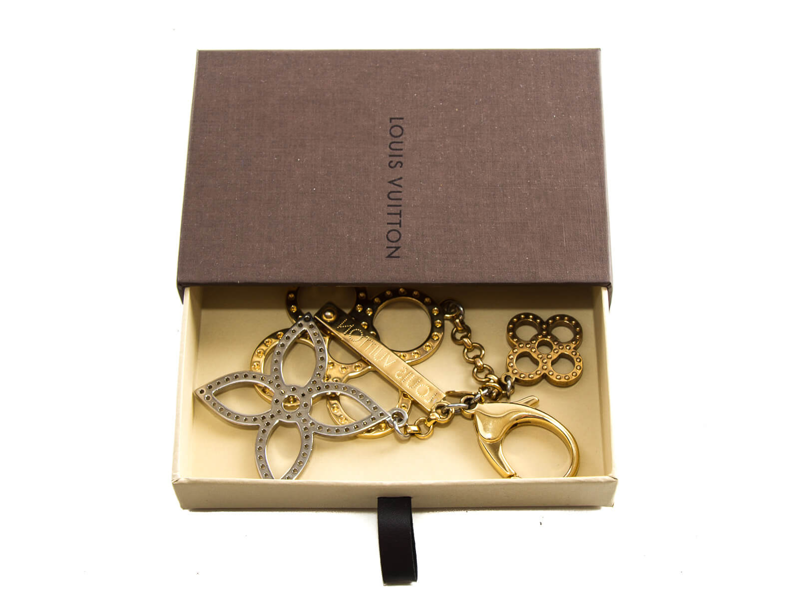 Louis Vuitton Authentic Metal bijoux sac tapage Key Chain Bag Charm Auth LV