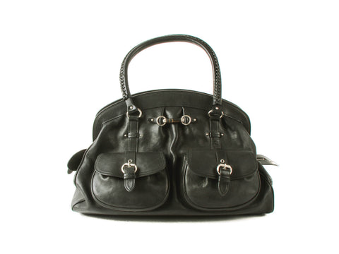 Authentic Cartier black canvas handbag