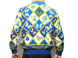 Authentic Versace Jeans Couture blue flower butterfly bomber style jacket