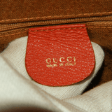 Authentic Gucci Vintage Red Suede Leather & Bamboo Mini Backpack