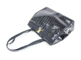 Authentic Salvatore Ferragamo shoulder bag black patent leather