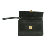 Authentic Gianni Versace black leather clutch bag