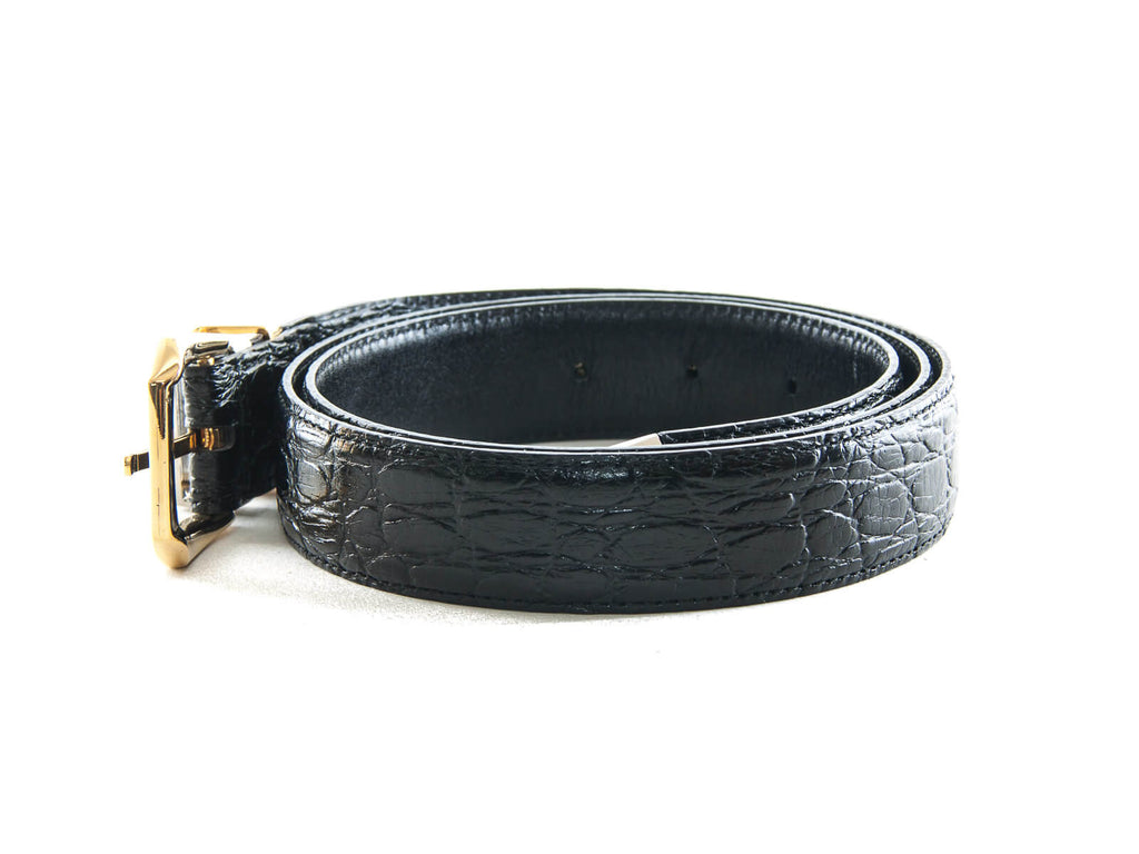 Authentic Gianni Versace Medusa Croc embossed leather belt