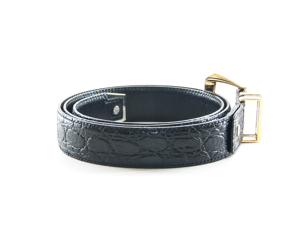 Authentic Gianni Versace Medusa Croc embossed leather belt