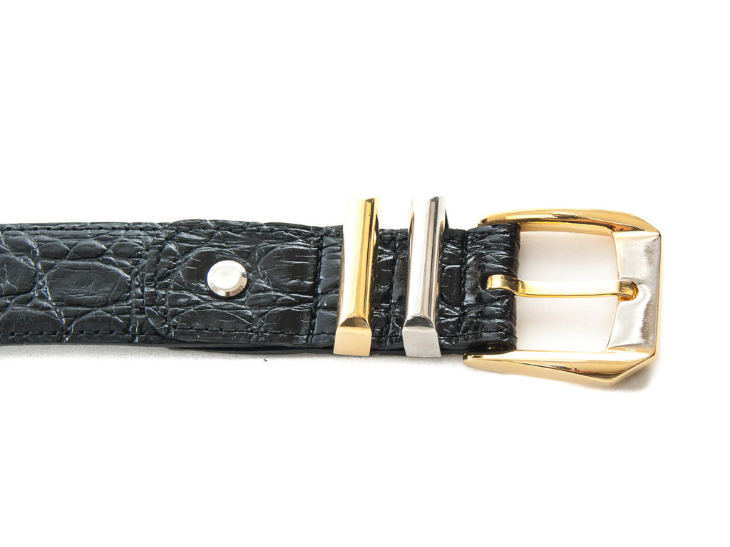 Authentic Gianni Versace Medusa Croc embossed leather belt